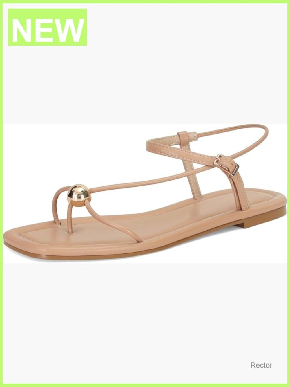 Strappy Flat Sandals Women Square Toe Slingback Ankle Strap Casual Summer